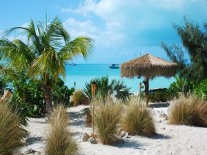 View from pool to beach