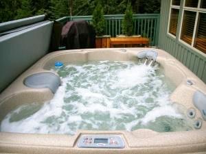 private hot tub on our patio 
