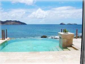 Infinity pool with ocean views