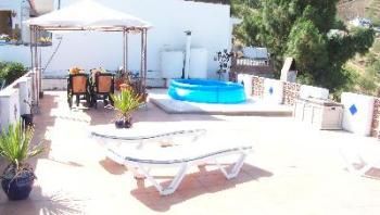 White village of Iznate holiday house with pool
