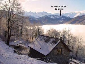 Guzet ski resort facing house