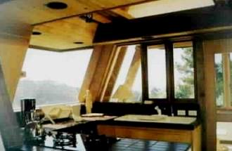 Kitchen has great ocean views 