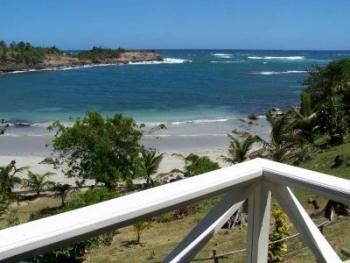 View from balcony to our beach