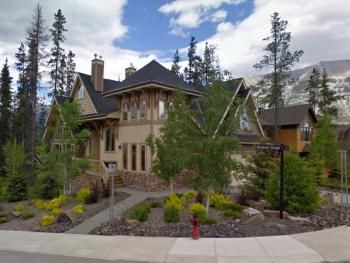 Mountains behind house