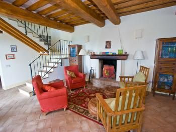 Living area opens to portico