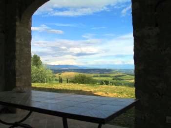 Contemplate from under portico