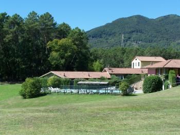 Hills behind apartments