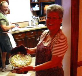 mushroom & green onion fritata