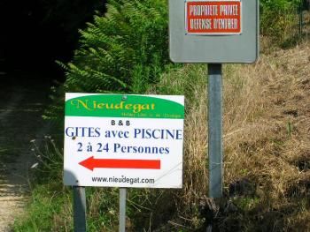 Sign at entrance to property