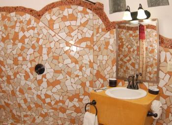 Mosaic work in bathroom