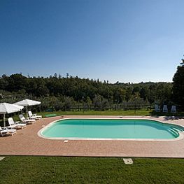 Sunbeds on pool terrace