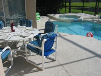 Pation dining. Covered lanai