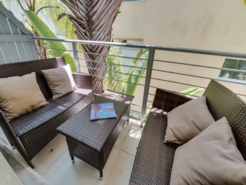 Private balcony with seating