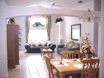 Living room and dining room