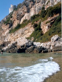 rocky and sandy little bay