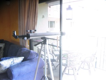 telescope looking at beach